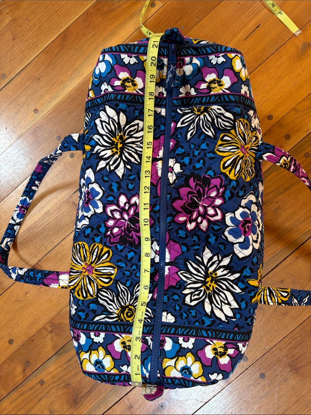 Vera Bradley Quilted Floral Duffel - Blue, Pink, Yellow - Picture 2 of 12